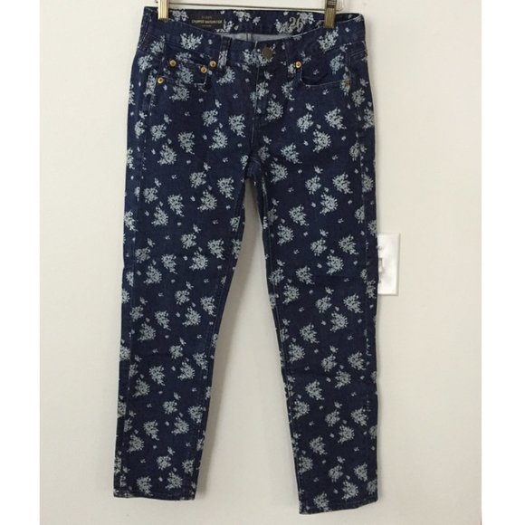 J. Crew Cropped Matchstick Jean in Indigo Floral - Picture 2 of 10
